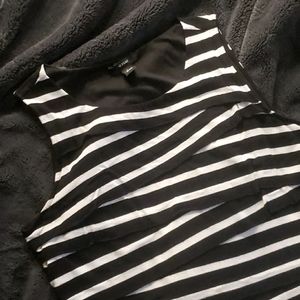Cute black and white striped sleeveless dress